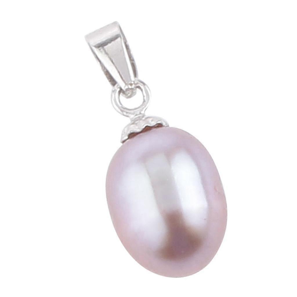 Ciondolo con Perla d'Acqua Dolce Naturale 9x per Collana Fascino di Moda Gioielli Viola