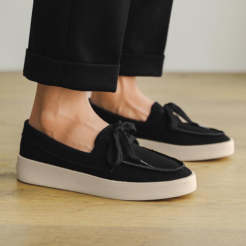 Fashion New Men Casual Shoes Luxury Mens Loafers Handmade All-match Leather Men's Flats Moccasins Slip on Flats Male Luxe Walking Shoes