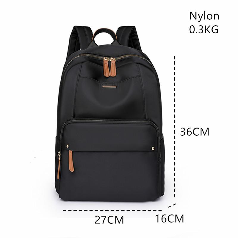Multifunctial Simplicity Backpack Women Solid Colored Nyl Shoulder Bag Fashi Travel Large Capacity Backpack Girl Schoolbag