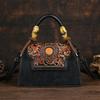Johnature Sac à main en cuir gaufré fait à la main pour femmes, sac à main de luxe polyvalent, sacs à bandoulière et à bandoulière