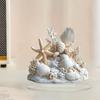 Yousheng Coastal Shell Coral Ornament, 2D Flat Acrylic Starfish Decoration with Base, Ocean Shells Table Centerpiece Ornament for Home Desk Shelf