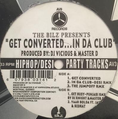 12inch Record BILZ - Get Converted... In Da Club AV314 AV8 Records US Rap & Hip-Hop/R&B Used