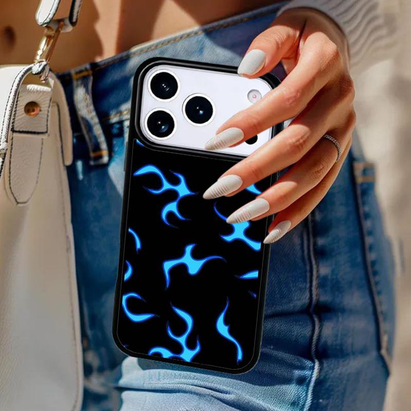 Red Blue Flame Phone Case For iPhone 17 Air 14 15 13 12 Max Cover For Apple 16e 11 Pro Max Plus Coque
