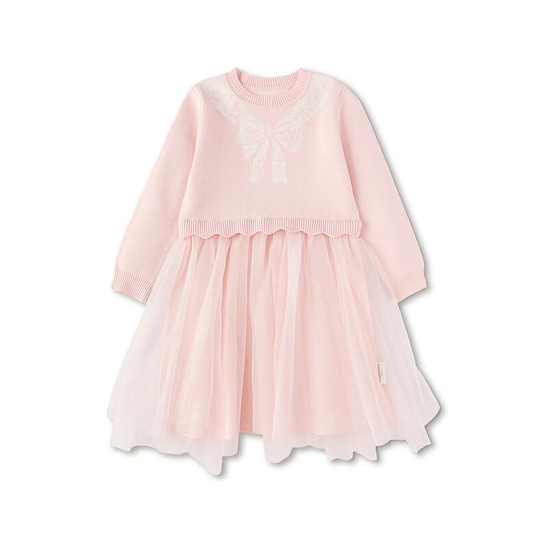 Balabala Girls' Red Mesh Princess New Year Dress