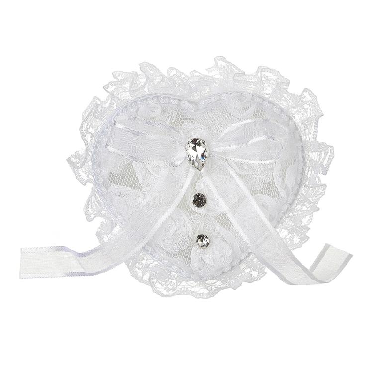 Romance Lace Wedding Rings Holder Heart Shape Fingerring Box For Bridal Party Formal Occasion Jewelry Gift Display