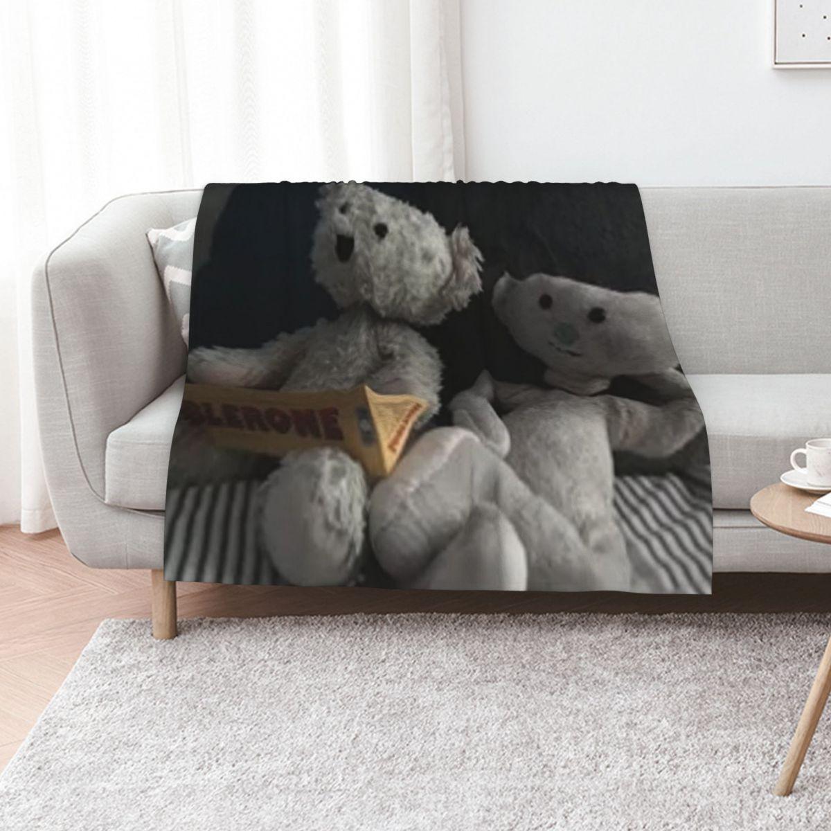 Плед Фланелевый Плед с изображением Медведя Альфа Медведя и Сэма Косплей Аниме Тяжелый Свободный Плед 30x40in