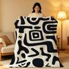 Art African Style Fabric Print Throw High-Density Short Plush Blanket Soft Skin-Friendly for Sofa Nap Air-Conditioned Room