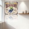 Vintage Farm Fresh Blueberry Metal Tin Sign 100% Natural Organic Fruits Decorative Sign for Home Cafe Bar Wall Decoration (Doubl
