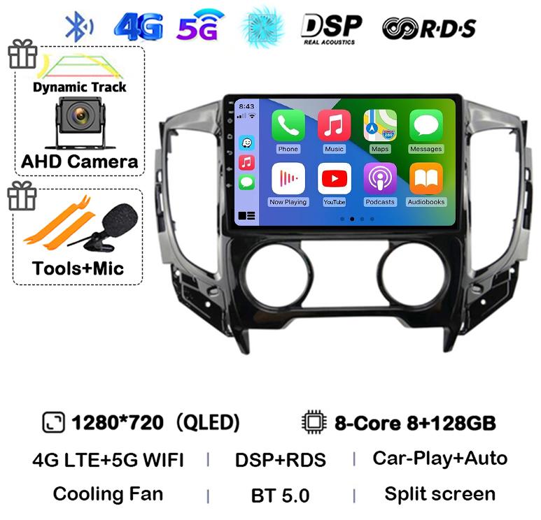 Android 14 Carplay Auto WIFI+4G Car Radio For Mitsubishi Pajero Sport 3 L200 2015-2019 Multimedia Video Player BT GPS Navigation