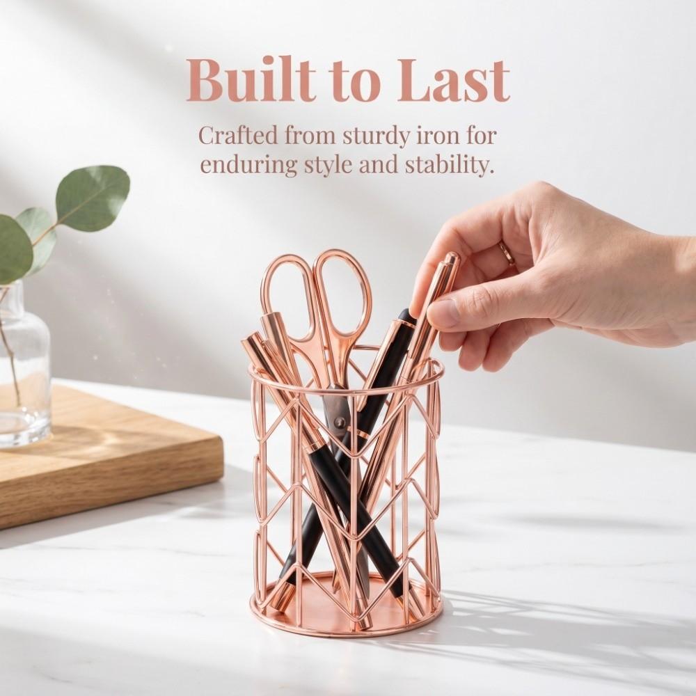 Metal Multifunctional Desktop Organizer Basket Office Desk Stationery Finishing Storage