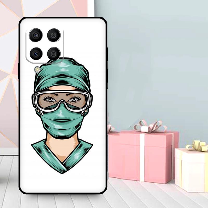 Cartoon Medicine Doctor Nurse Case For Samsung Galaxy M36 M12 M52 M06 M16 M56 M33 M15 M55 M31 M13 M14 M53 M32 M35 M34 M54