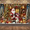 Merry Christmas Background Supplies Winter Snowman Santa Claus Backdrop Xmas Tree Party Decoration Christmas Photography Props