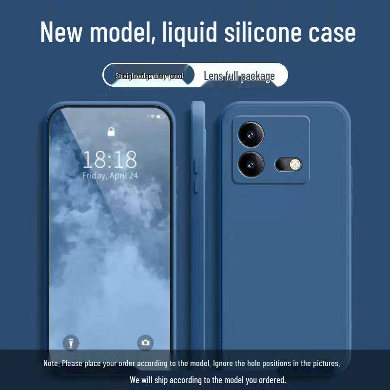 iQOO Neo8 Solid Color Liquid Silicone Anti-Drop Soft Phone Case