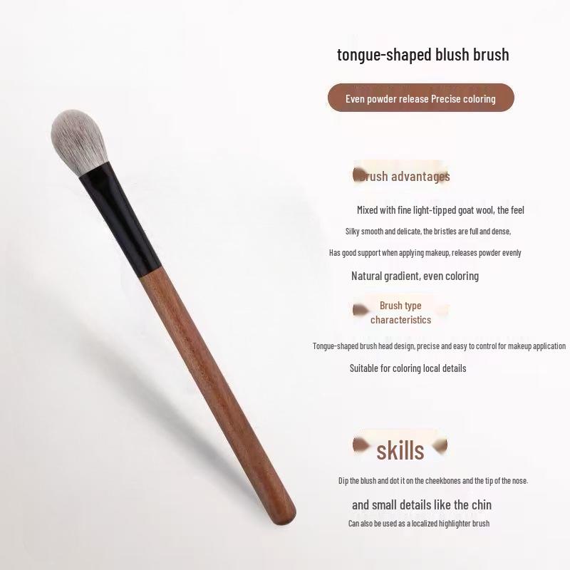 Bamboo Fendou Large Peach Heart Makeup Brush Set with Soft Bristles - Includes Eyeshadow, Base, Highlighter, and Blush Brushes