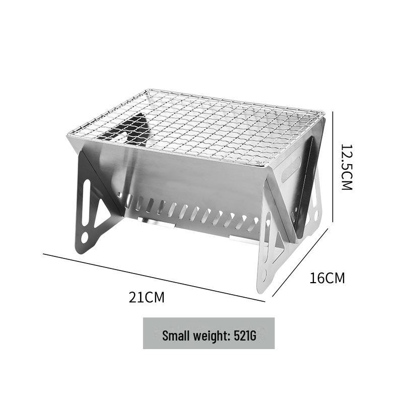 Nouveau barbecue à charbon de bois pliable et portable en acier inoxydable pour cour extérieure