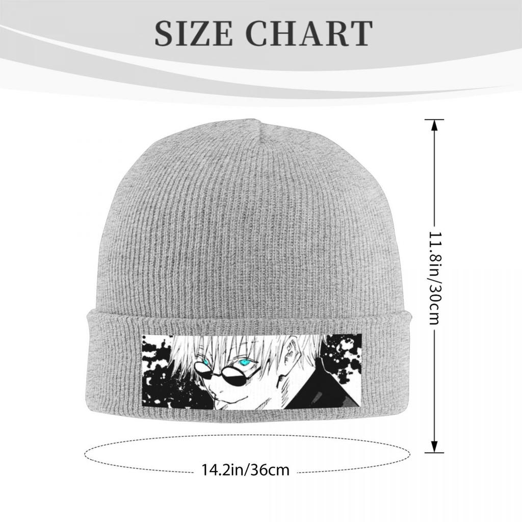 Gojo Manga Kawaii Japanese Anime Warm Knitted Cap Fashion Bonnet Hat Autumn Winter Outdoor Beanies Hats for Men Women Adult