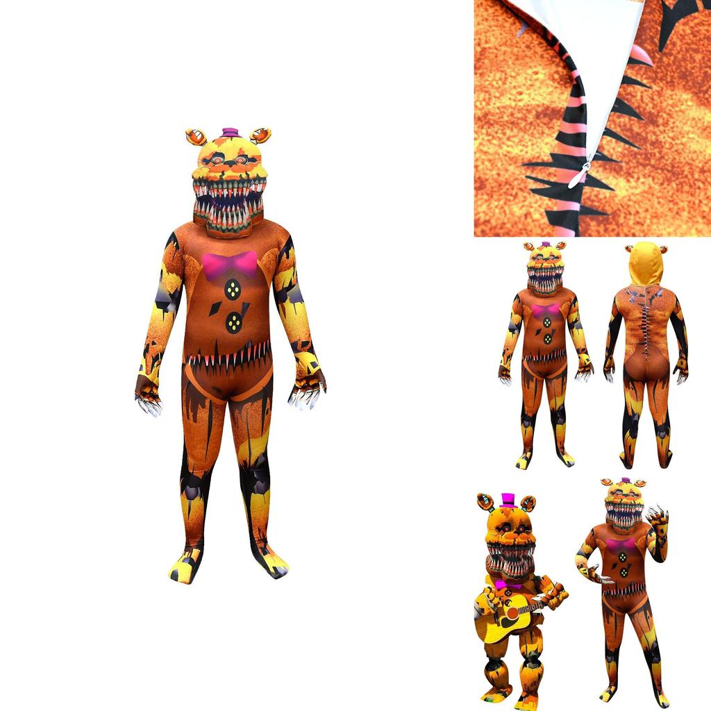 Five Nights At Freddy's Cosplay Costume For Kids Soft Milk Silk Fabric Siamese Suit Halloween Masquerade Suit