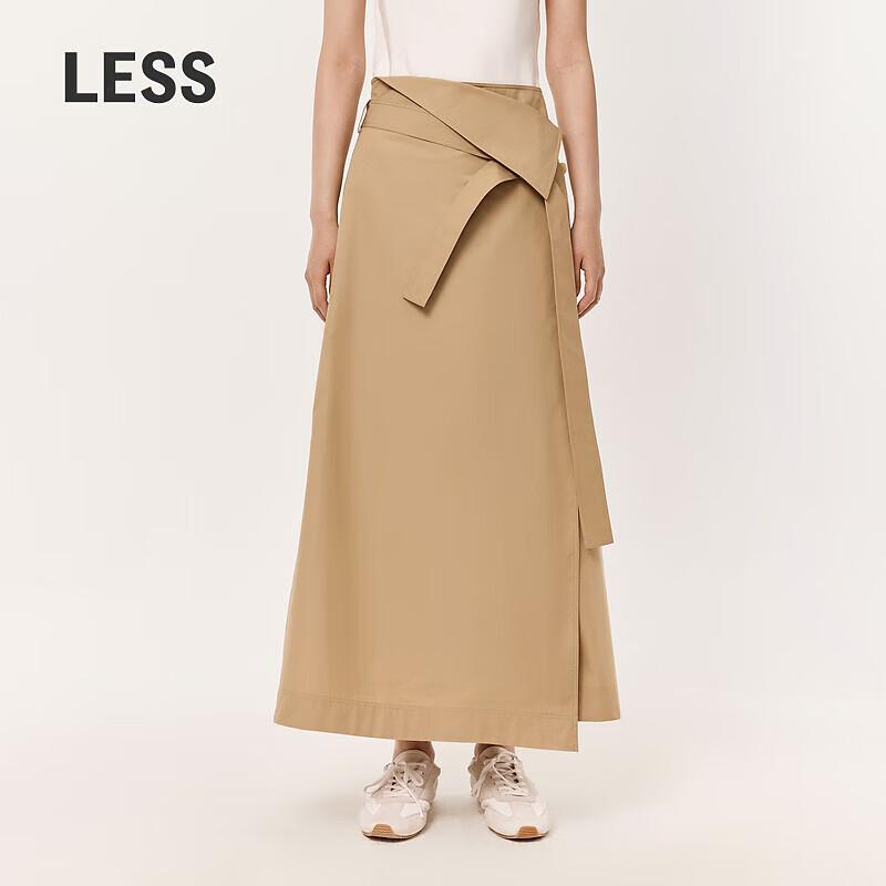 LESS 2024 Spring Cotton Casual Solid Midi Skirt M