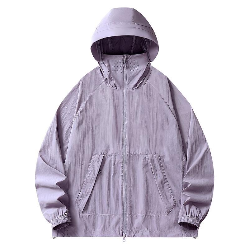 Spring Autumn Solid Loose Casual Sunscreen Coat Male Long Sleeve Simple All-match Hooded Cardigan Jacket Top Men