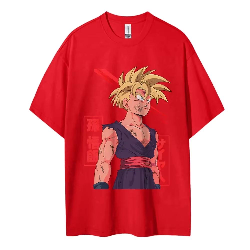 Dragon Ball Son Gohan Pure Cotton Unisex Crewneck Anime TShirt Comfortable Shortsleeved Sports Casual Unisexs and Womens Tops