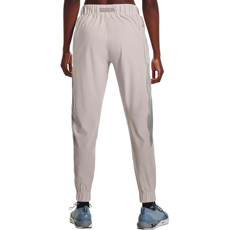 Under Armour Solid Color Elastic Waist Casual Cuffed Sports Pants Women Bottoms Gray 1374474-592