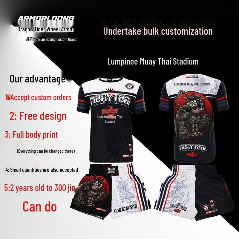 Custom Muay Thai & MMA Training Shorts for Men & Women – Quick-Dry, Cool, Cartoon Design.