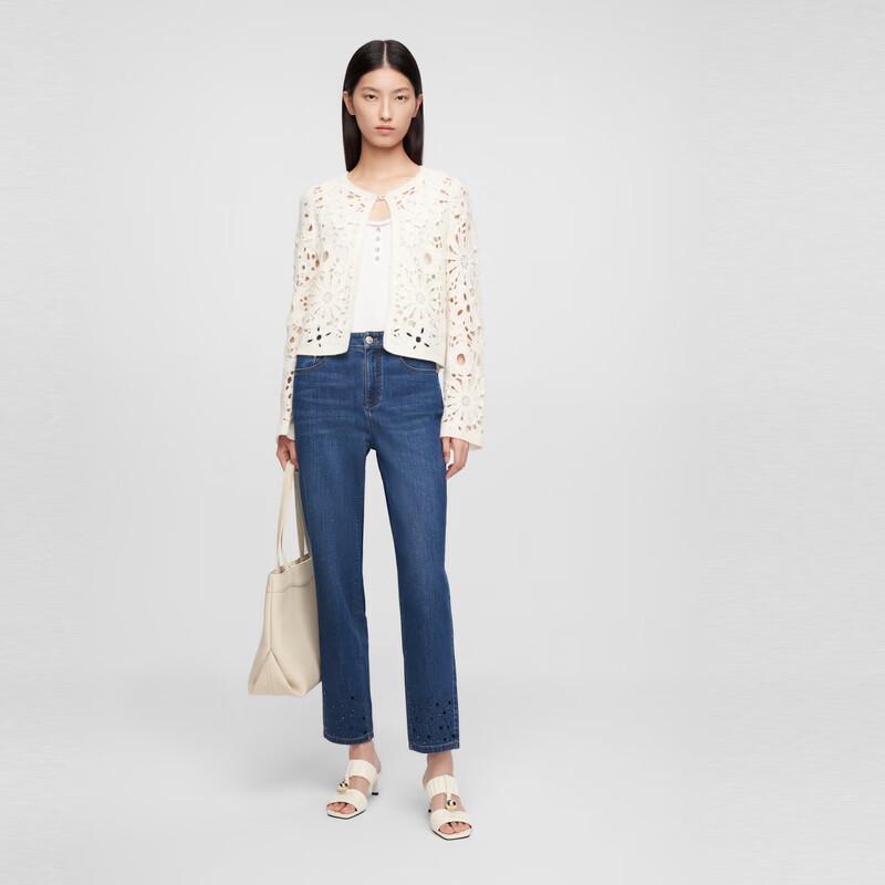 ELLASSAY Women's Hollow Knit Cashmere Sweater