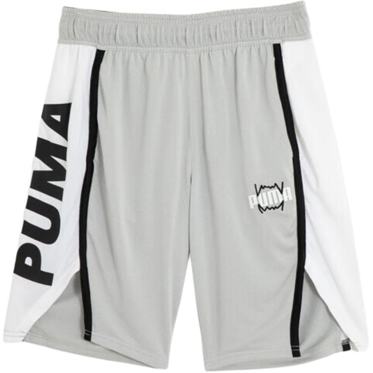 

Puma Спортивные шорты с дышащей сеткой и буквенным принтом, мужские шорты светло-серого цвета 530492-02 S