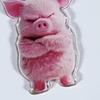 Pink Pig Dangle Earrings 2D Acrylic Pig Charm Earrings Lightweight Cute Angry Pig Earrings for Animal Lovers Daily Wear Casual Outings