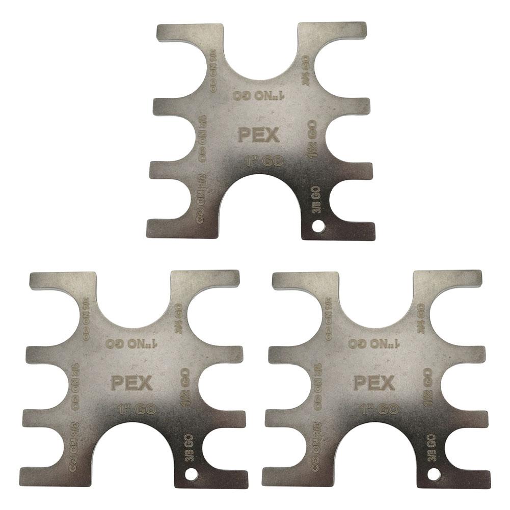 3pcs PEX Crimp Tool GoNo Go Gauge For PEX Barb Plumbing Systems Parts 3/8 Inch PEX Crimp Tool Plumbing Fittings 23080 Connector