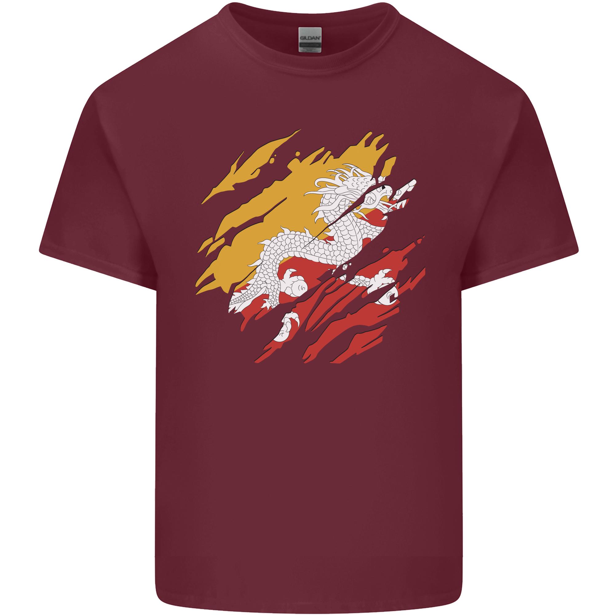 Torn Bhutan Flag Bhutanese Day Football Unisexs Light Cotton TShirt S