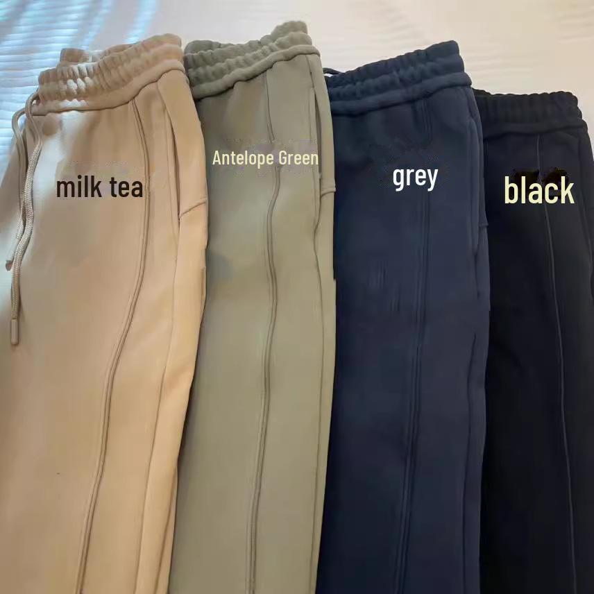 

Новые унисекс ветрозащитные зимние флисовые спортивные штаны Sangpo второго поколения: Свободный крой, Однотонный, Стиль с манжетами L 100-120cm зелёный