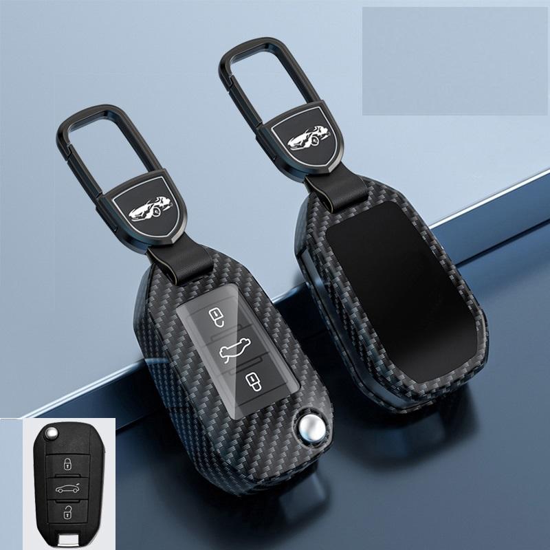 Carbon Fiber Alloy Car Remote Key Fob Case Cover For Peugeot 208 308 508 3008 5008 For Citroen C4 Picasso Ds3 Ds4 Ds5 Ds6