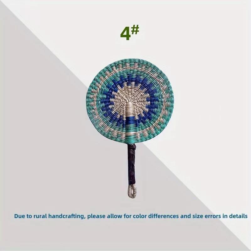 High-End Summer Straw Fan, Hand-Woven from Seagrass, for Cooling, Baby Decoration, Traditional Summer Mosquito-Repelling Hand Fan