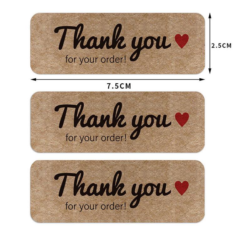 Popular Kraft Paper Thank You Sticker Label