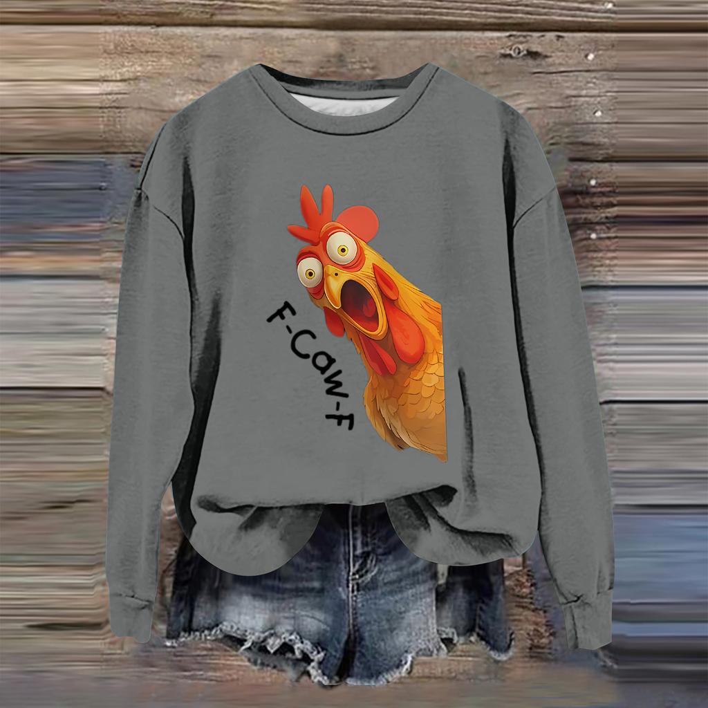 Women's Fashion Casual Long Sleeve Loose Printed Sweatshirt