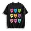 Valentine's Day Heart Slogan Printed Casual Top Pure Cotton T-shirt