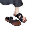 Sheepskin~ French Round Head Cover Toe Cool Slippers Women's Summer Outer Wear Temperament with Skirt Thick Sole with Two Sandals