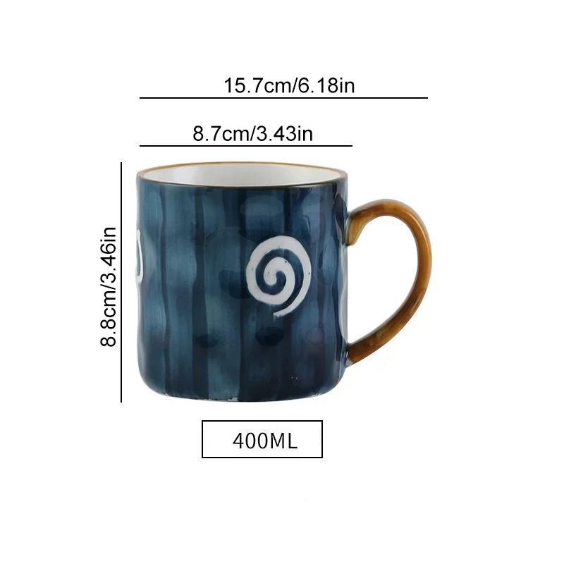 JUSTINLAU Ceramic Mug Valentine's Day Gifts Breakfast Coffee Milk Oat Cup Creative Couple Cup with Handle Home/Office Water Cups