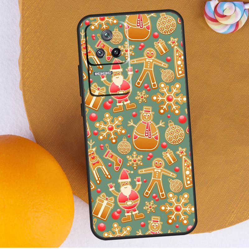 Cute Gingerbread Man Christmas Case For POCO F5 X3 X5 Pro M4 F3 F4 X4 GT M5s Cover For Xiaomi 12T 11T Pro 12X 12 13 Lite