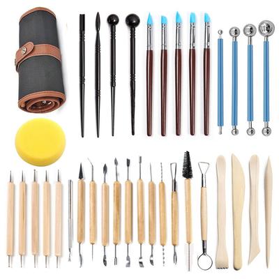 36 Parça Set Çömlekçilik Alet Taşı Plastik Kil Alet Seti