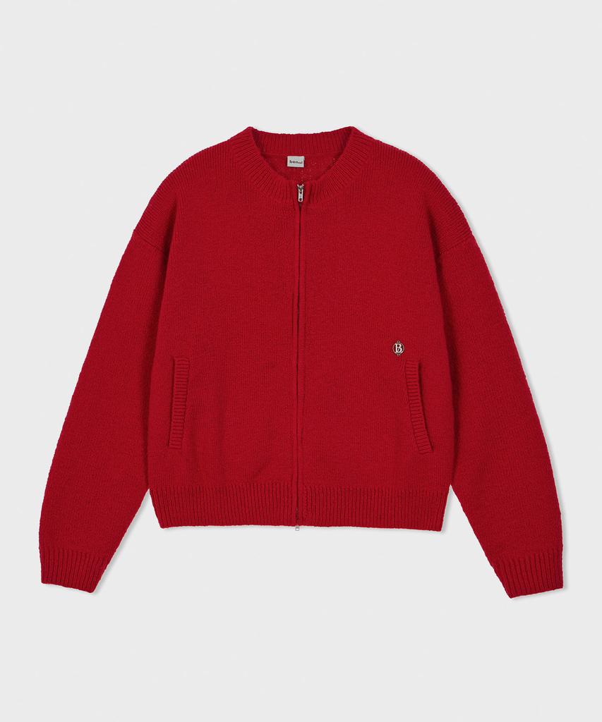 BELLOL Two-Way Knit Zip-Up Red