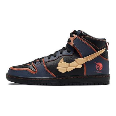 Gundam X Dunk High SB Project Unicorn - Banshee Norn Unisex Sneakers Black Thunder-Blue Metallic-Gold DH7717-400