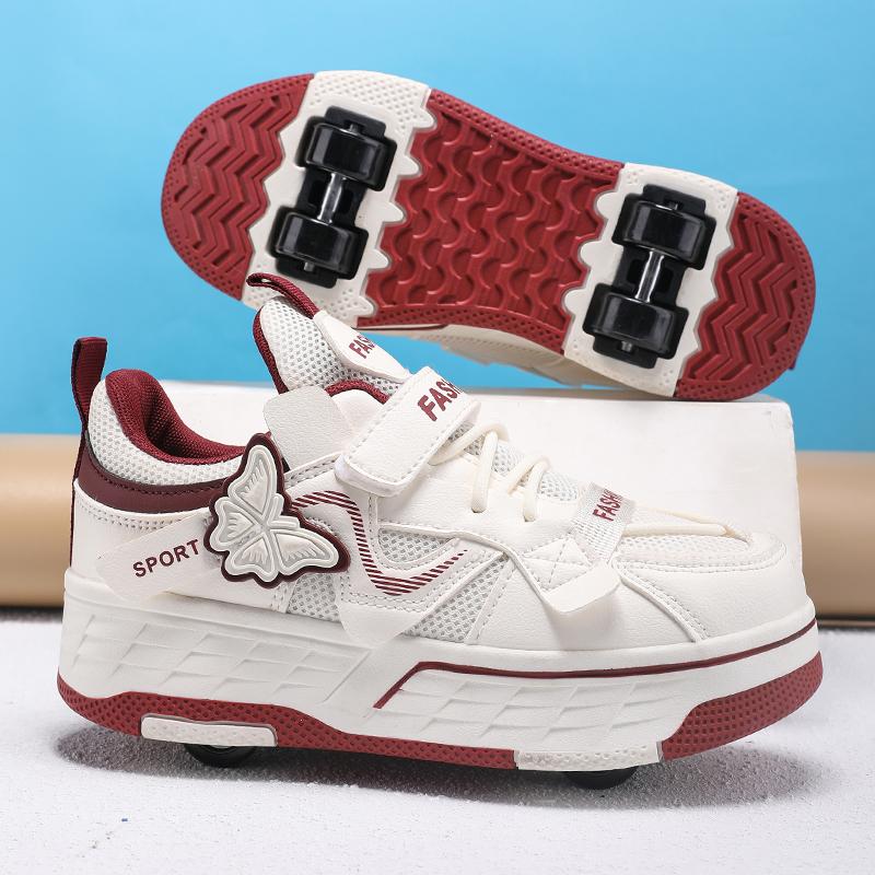 Scarpe per Bambini/Bambine Taglia 29-40 con Quattro Ruote Sportive Pattini a Rotelle Scarpe da Pattinaggio Rimovibili Scarpe da Pattinaggio a Rotelle Scarpe da Pattinaggio per Ragazza