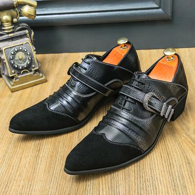 Fashion All-match Leather Fashion Oxfords Shoes Men 2024 New Crocodile Pattern Men Casual Shoes Pointed Toe High Heels Men Dress Shoes
