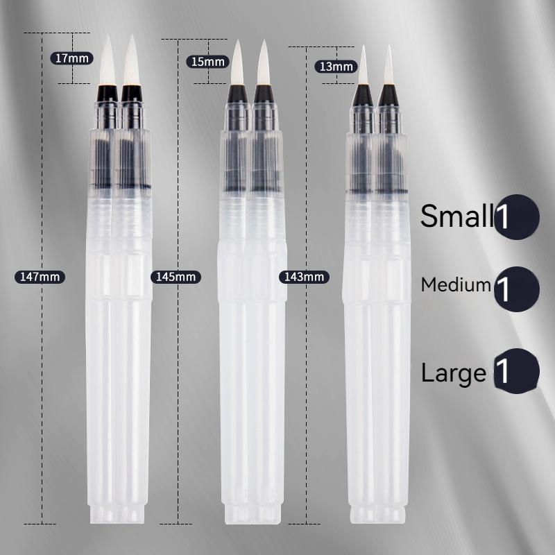 3pc/6pc Watercolor Brush Set Water Pen Refillable Water Brush Hook Line Calligraphy Painting Tools Fountain Pens Art Supplies