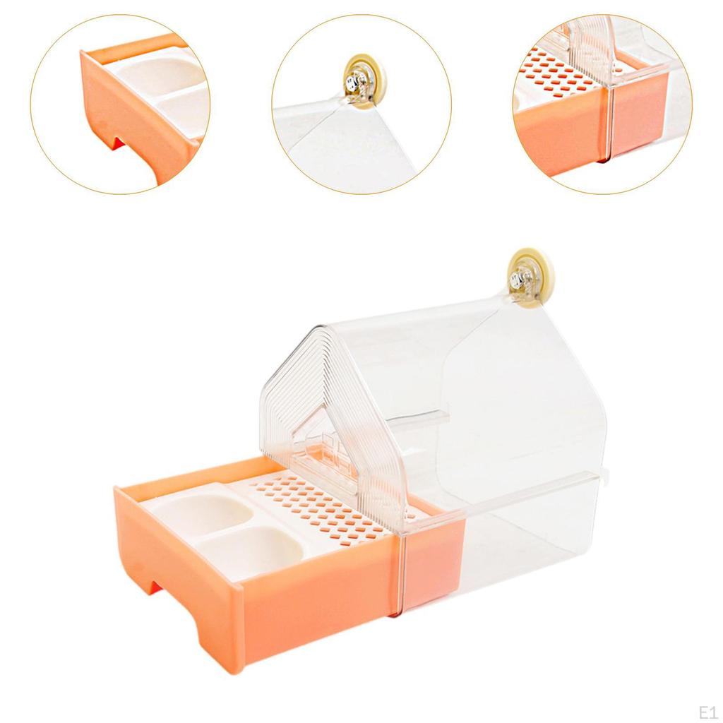 Hanging Bird Bath with Feeder Bathtub House for Canaries Finches