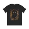 Black Cat In Flower Garden Art Nature & Spring Design T-Shirt