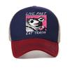 Live Fast! Eat Trash! funny hat  Hot Sale New Hip hop hats For Men Cotton Dad Hat summer Mesh Breathable hats