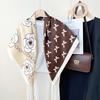 Creative And Fashionable Printing 90 Square Scarves, Professional Wear Scarves, Spring And Summer Women'S Travel Temperament With Thin Silk Scarves